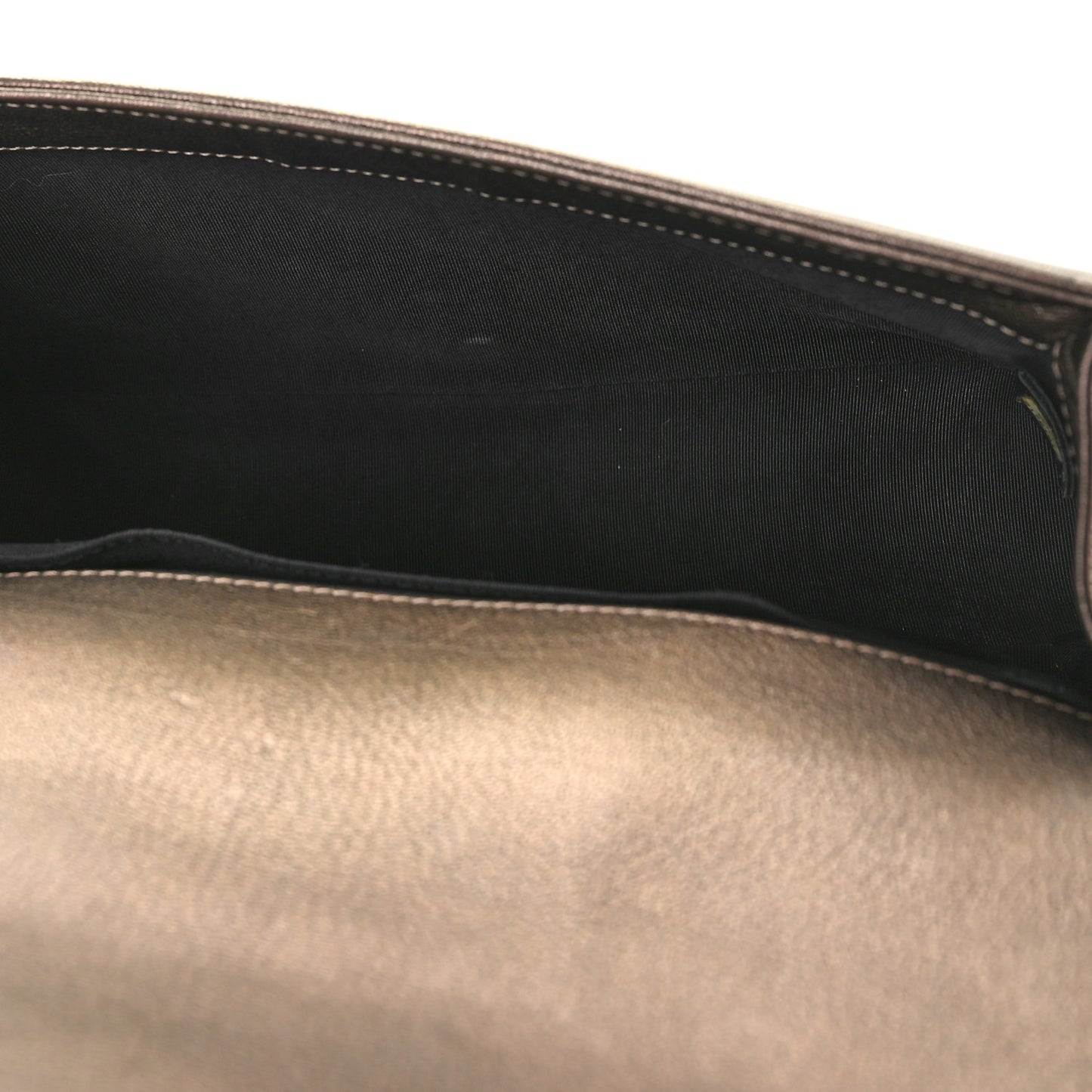 Iridescent Goatskin Quilted Medium Boy Flap Dark Gold