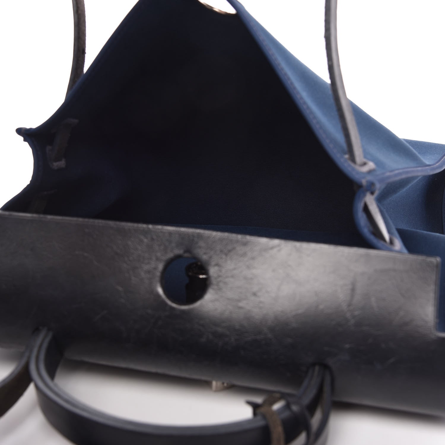 Hermes Vache Hunter Toile Herbag Zip 31 PM Black Bleu De Malte 5 of 8