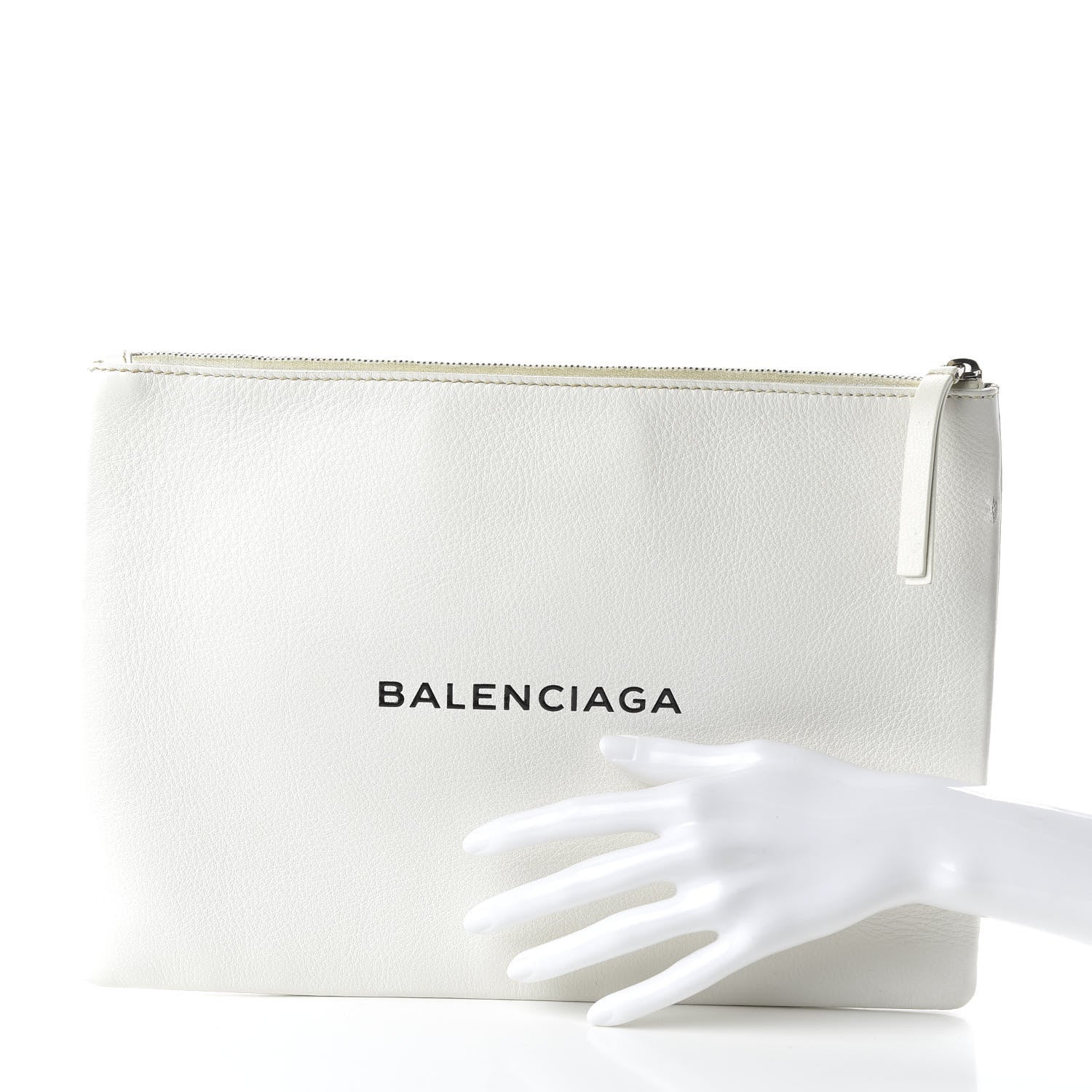 Balenciaga Calfskin Logo Everyday Second Bag White 2 of 12