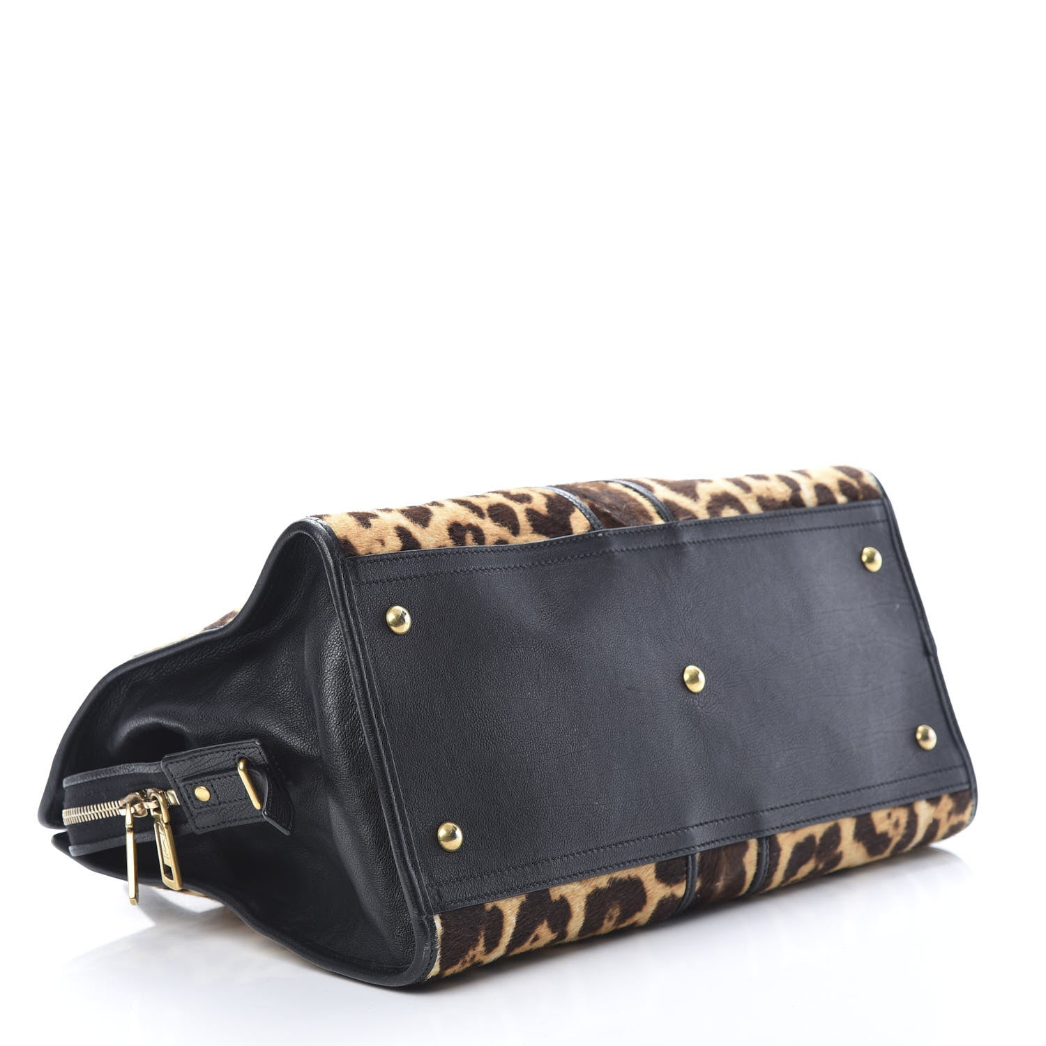 Saint Laurent Pony Hair Calfskin Leopard Print Medium Cabas Chyc Black 4 of 16