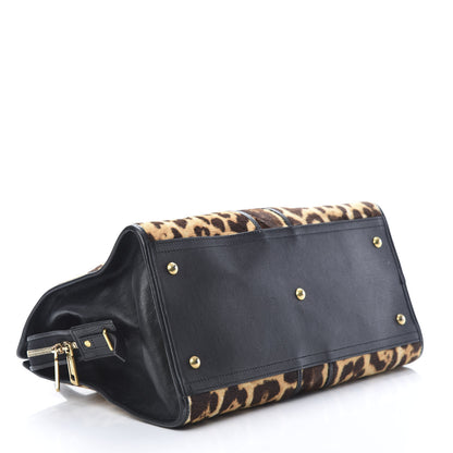 Saint Laurent Pony Hair Calfskin Leopard Print Medium Cabas Chyc Black 4 of 16