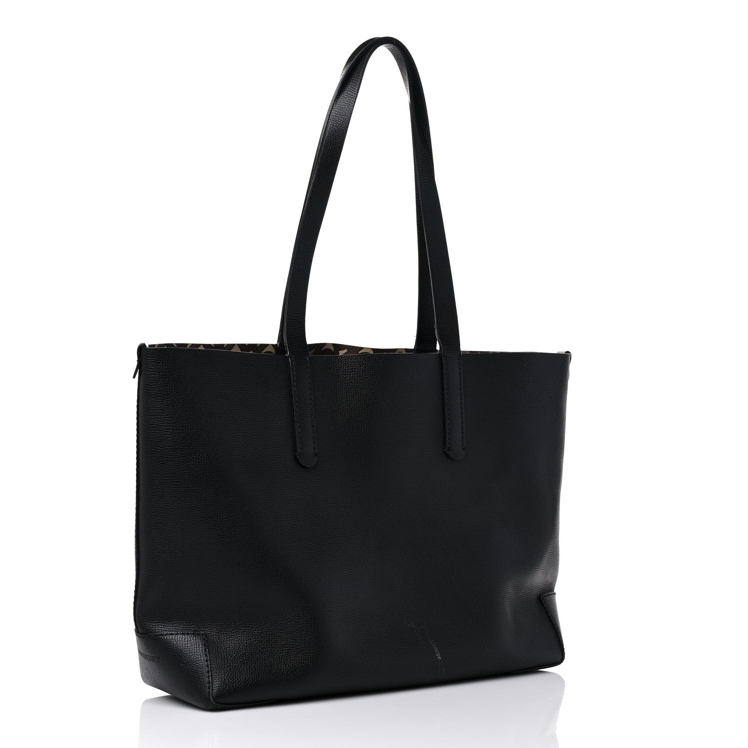 Burberry Calfskin TB Motif Embossed Medium Tote Black 3 of 13