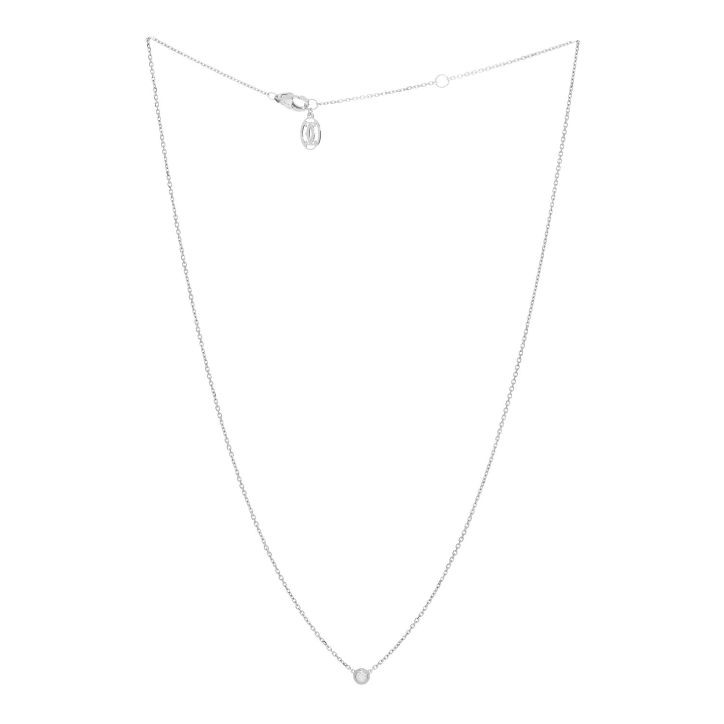 18K White Gold Diamond XS D'Amour Pendant Necklace