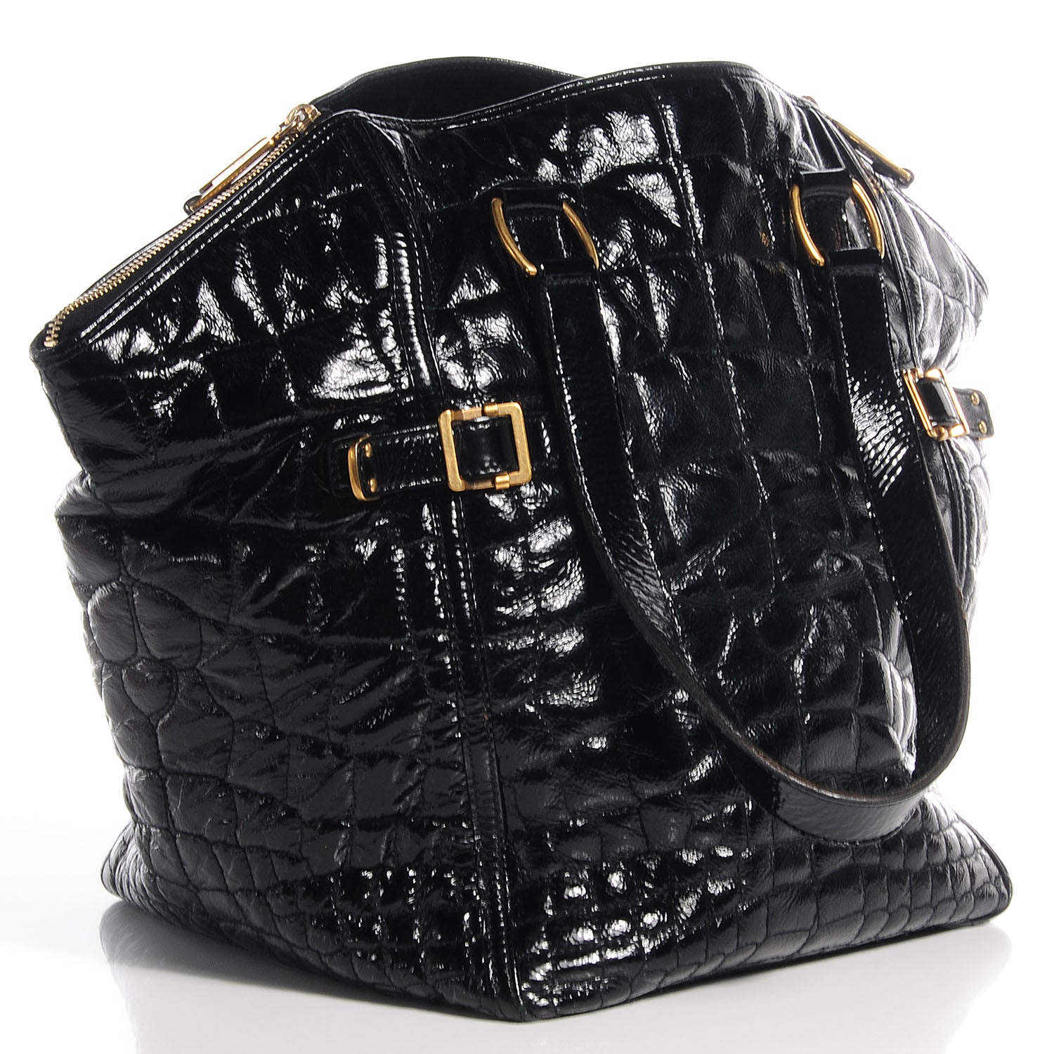 Saint Laurent Patent Croc Medium Downtown Tote 3 of 9