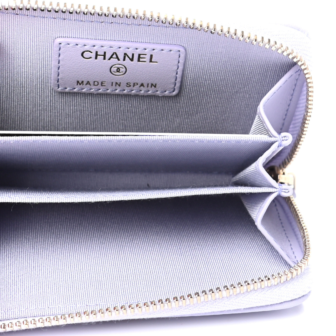 Chanel Lambskin Quilted Chanel 19 Zip Around Coin Purse Wallet Light Purple 5 of 7