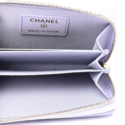 Chanel Lambskin Quilted Chanel 19 Zip Around Coin Purse Wallet Light Purple 5 of 7
