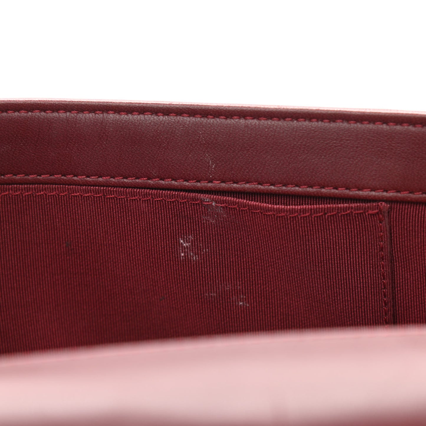 Lambskin Quilted New Medium Boy Flap Dark Red
