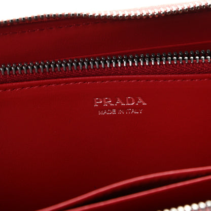 Prada Saffiano Colour Zip Around Wallet Petalo Fuoco 6 of 8