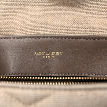 Saint Laurent Linen Y Quilted Monogram Small Loulou Chain Satchel Natural Taupe 6 of 11
