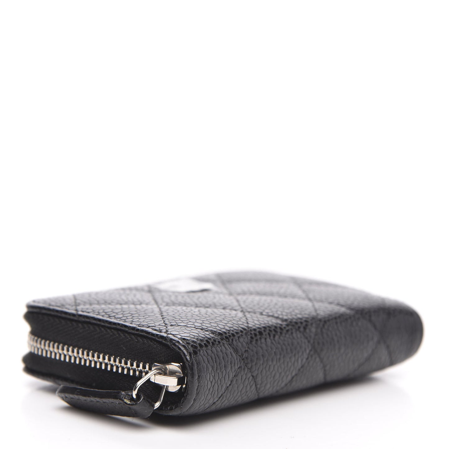 Caviar Quilted Zip Coin Purse Black