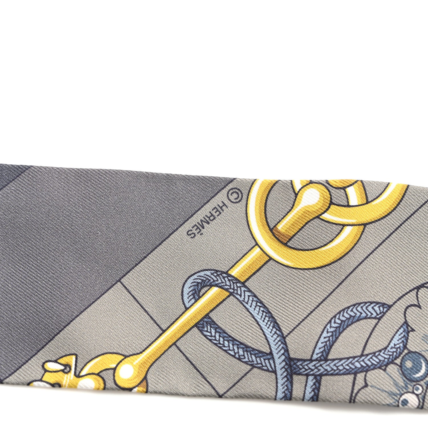 Hermes Silk Cliquetis Twilly Vert De Gris Anthracite 8 of 8