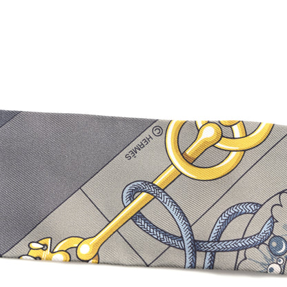 Hermes Silk Cliquetis Twilly Vert De Gris Anthracite 8 of 8