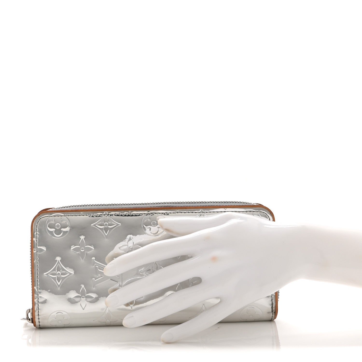 Louis Vuitton Monogram Mirror Zippy Wallet Silver 1868078