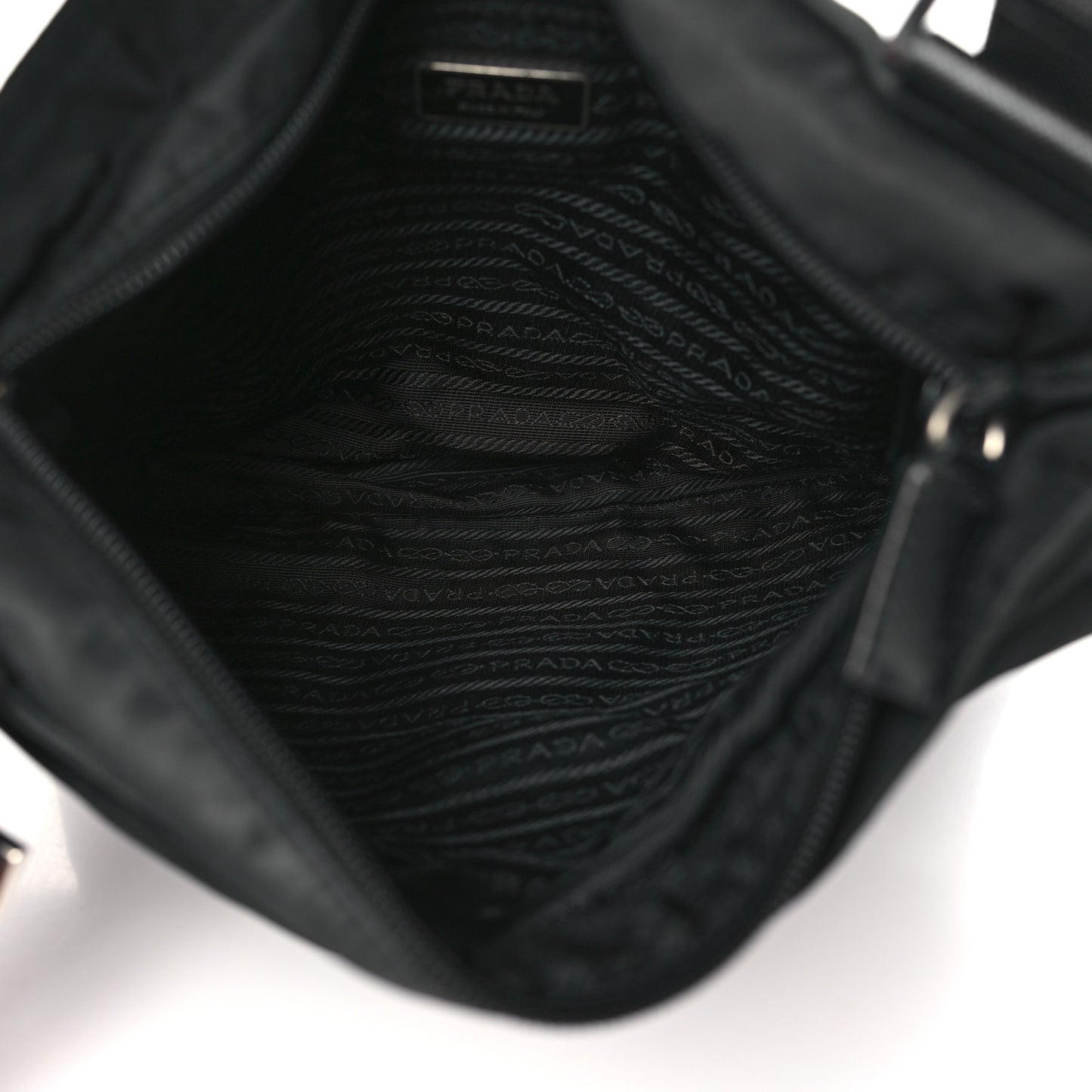 Tessuto Nylon Saffiano Logo Messenger Bag Black