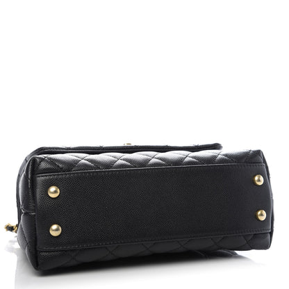Chanel Caviar Lizard Embossed Quilted Mini Coco Handle Flap Black 3 of 9