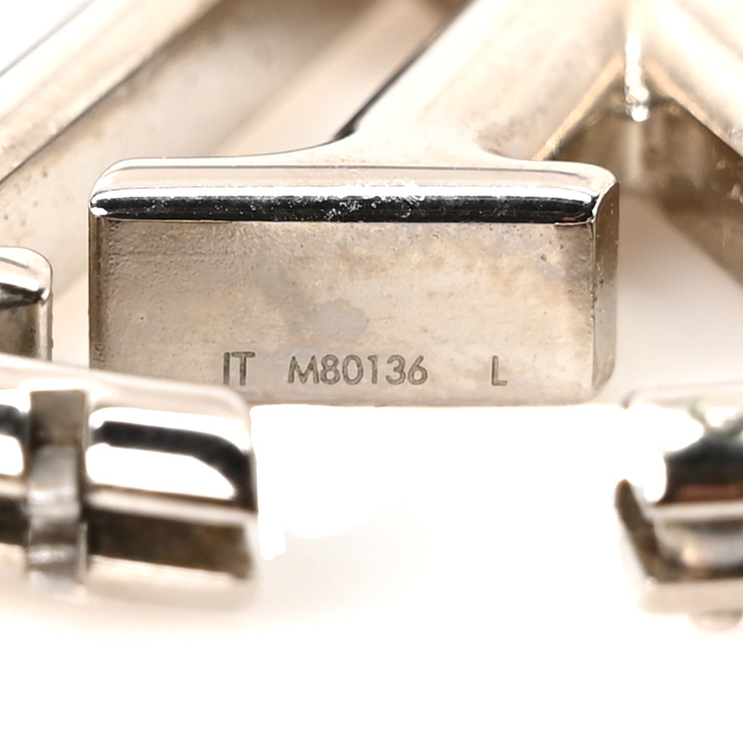 Louis Vuitton Palladium Louise Hoop Earrings Silver 1817821