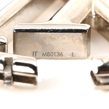 Louis Vuitton Palladium Louise Hoop Earrings Silver 4 of 4