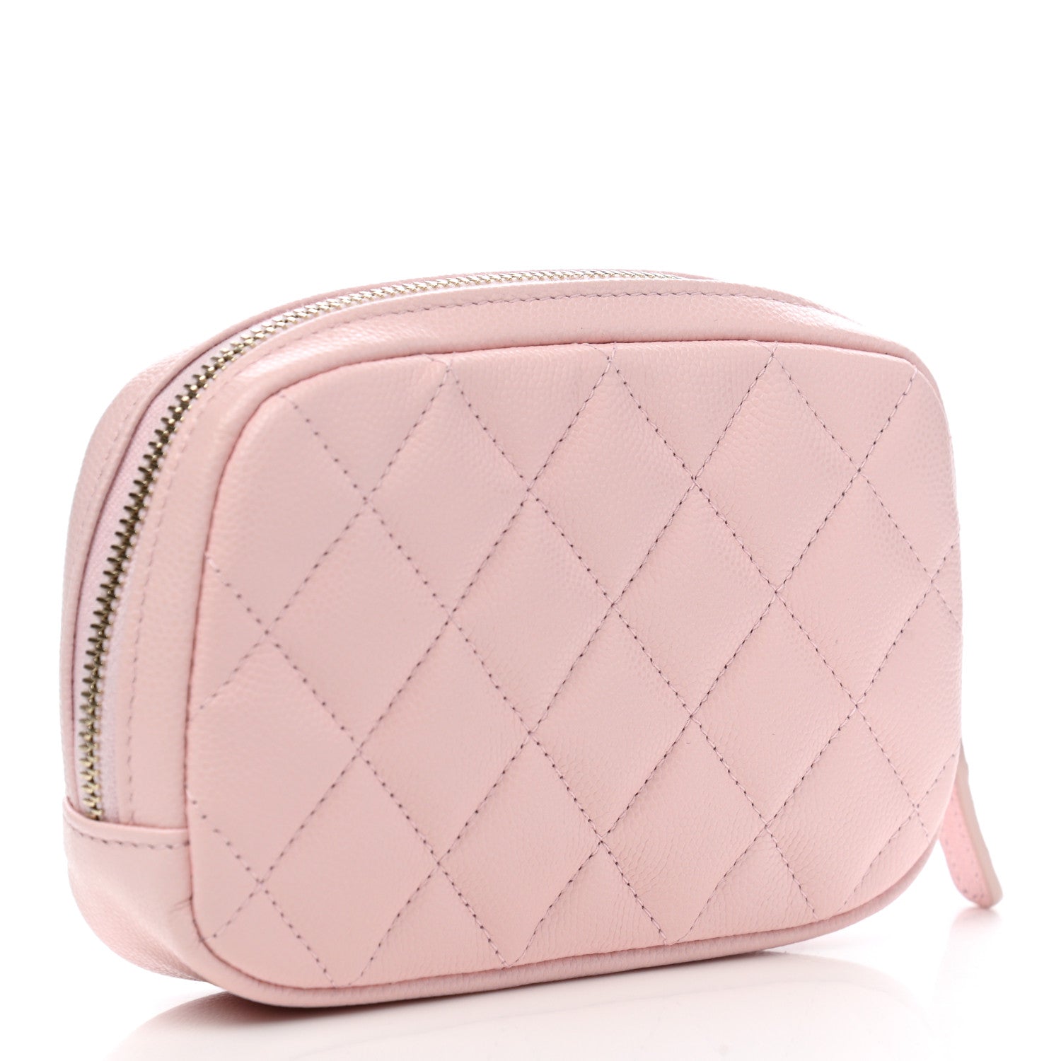 Chanel Caviar Quilted Small Curvy Pouch Cosmetic Case Light Pink 3 of 8