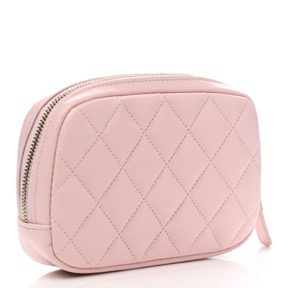 Chanel Caviar Quilted Small Curvy Pouch Cosmetic Case Light Pink 3 of 8