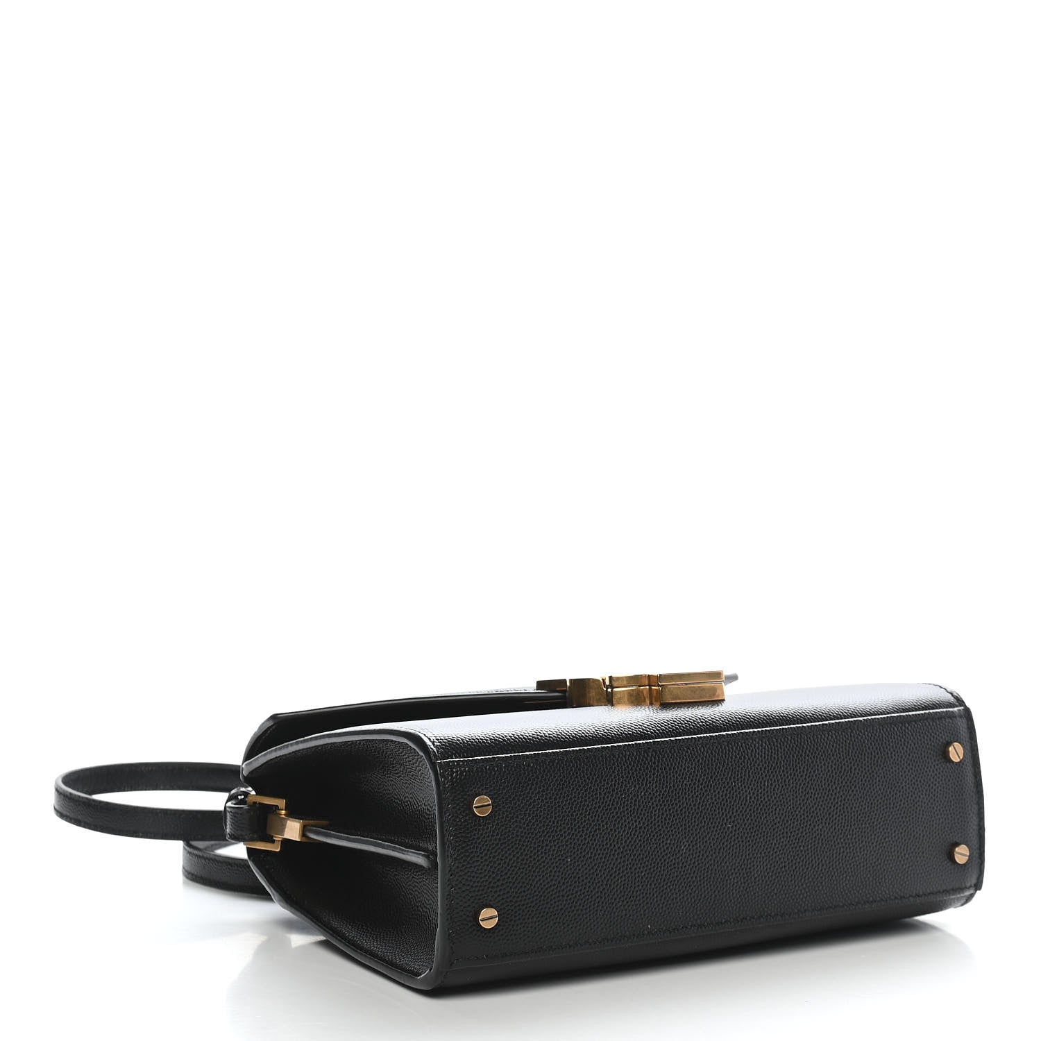 Saint Laurent Grain de Poudre Mini Classic Monogram Cassandra Top Handle Black 4 of 9