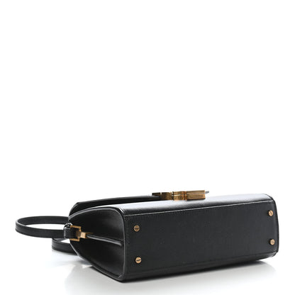 Saint Laurent Grain de Poudre Mini Classic Monogram Cassandra Top Handle Black 4 of 9
