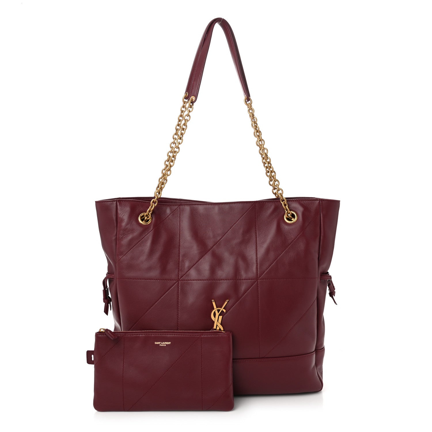 Saint Laurent Lambskin Medium Jamie Shopping Tote Bordeaux 3 of 11