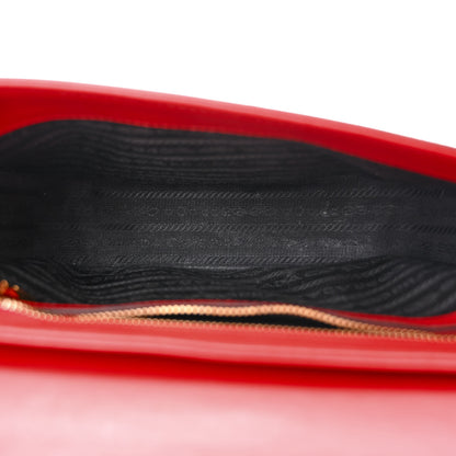 Prada Saffiano Lux Embleme Flap Shoulder Bag Fuoco 5 of 15