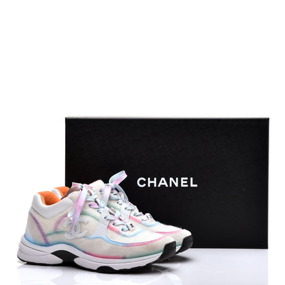Chanel Wool Suede Calfskin CC Sneakers 37 Multicolor 9 of 9