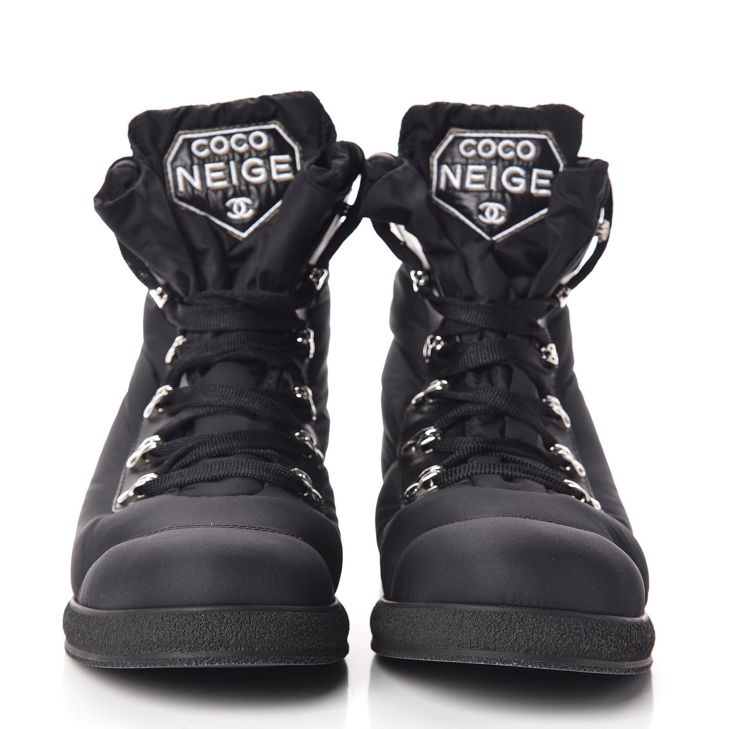 Nylon Calfskin Womens Coco Neige Short Boots 40 Black