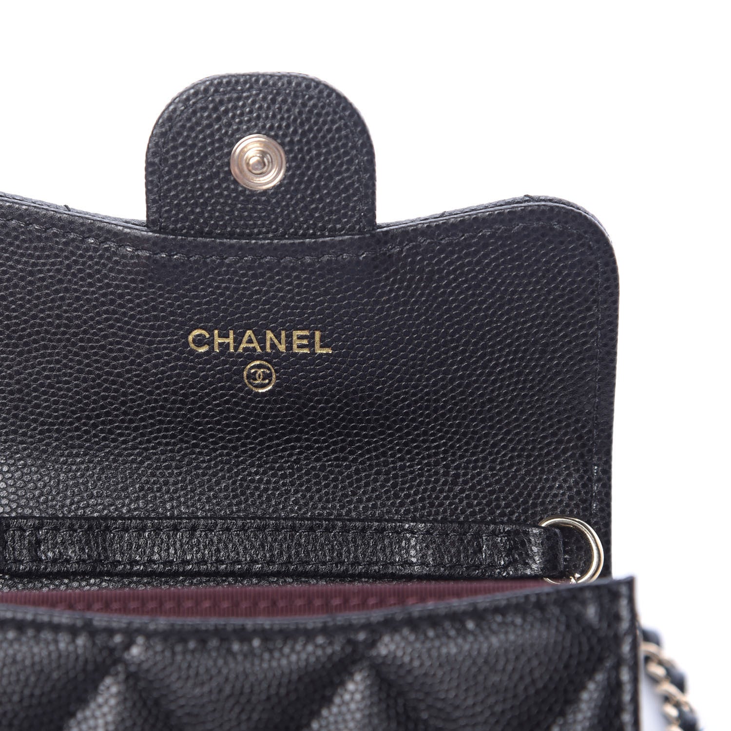 Chanel Caviar Quilted Flap Card Holder On Chain Black 6 of 12