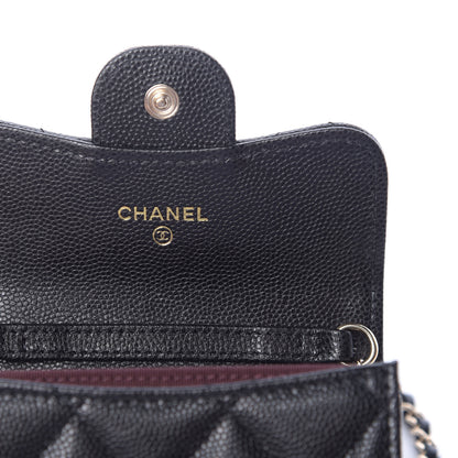 Chanel Caviar Quilted Flap Card Holder On Chain Black 6 of 12