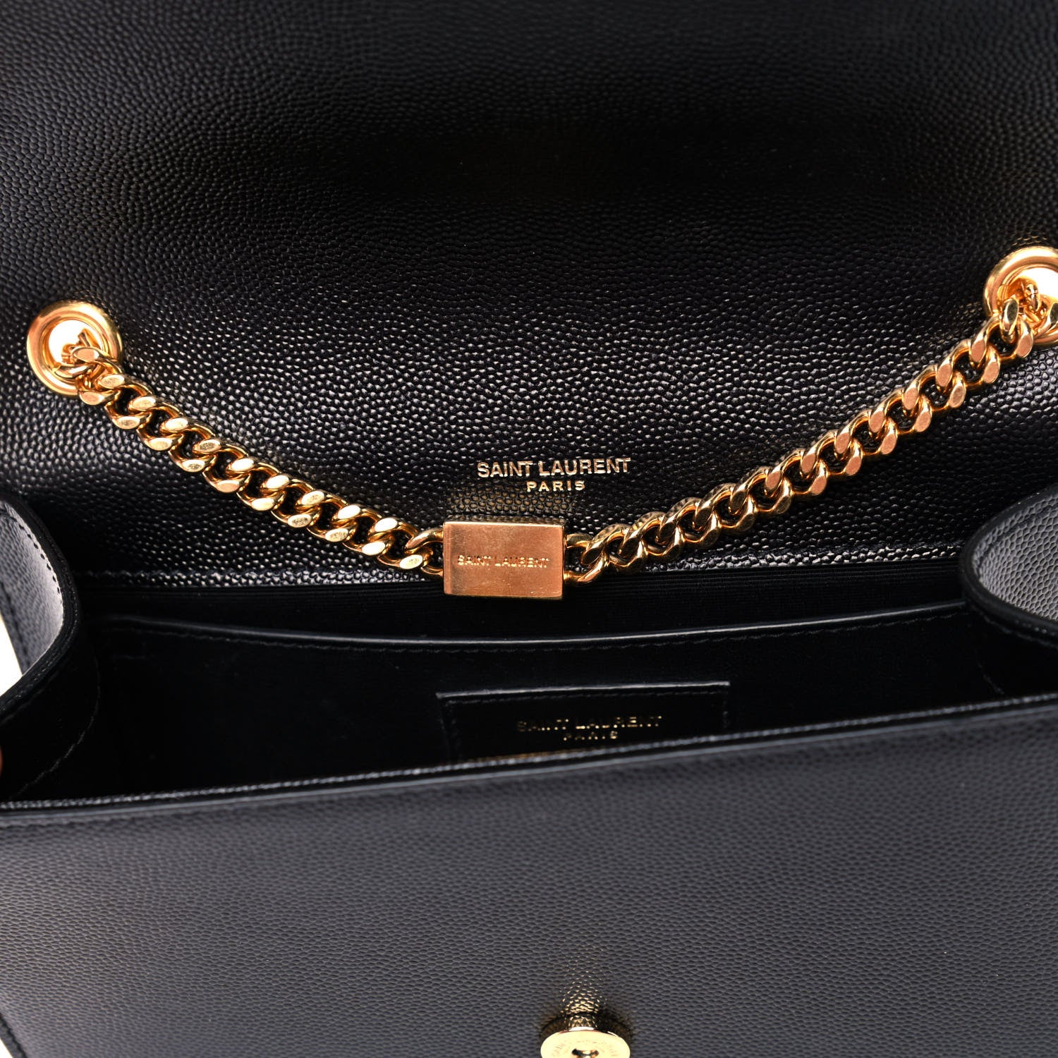Saint Laurent Grain De Poudre Medium Classic Monogram Kate Satchel Black 7 of 11