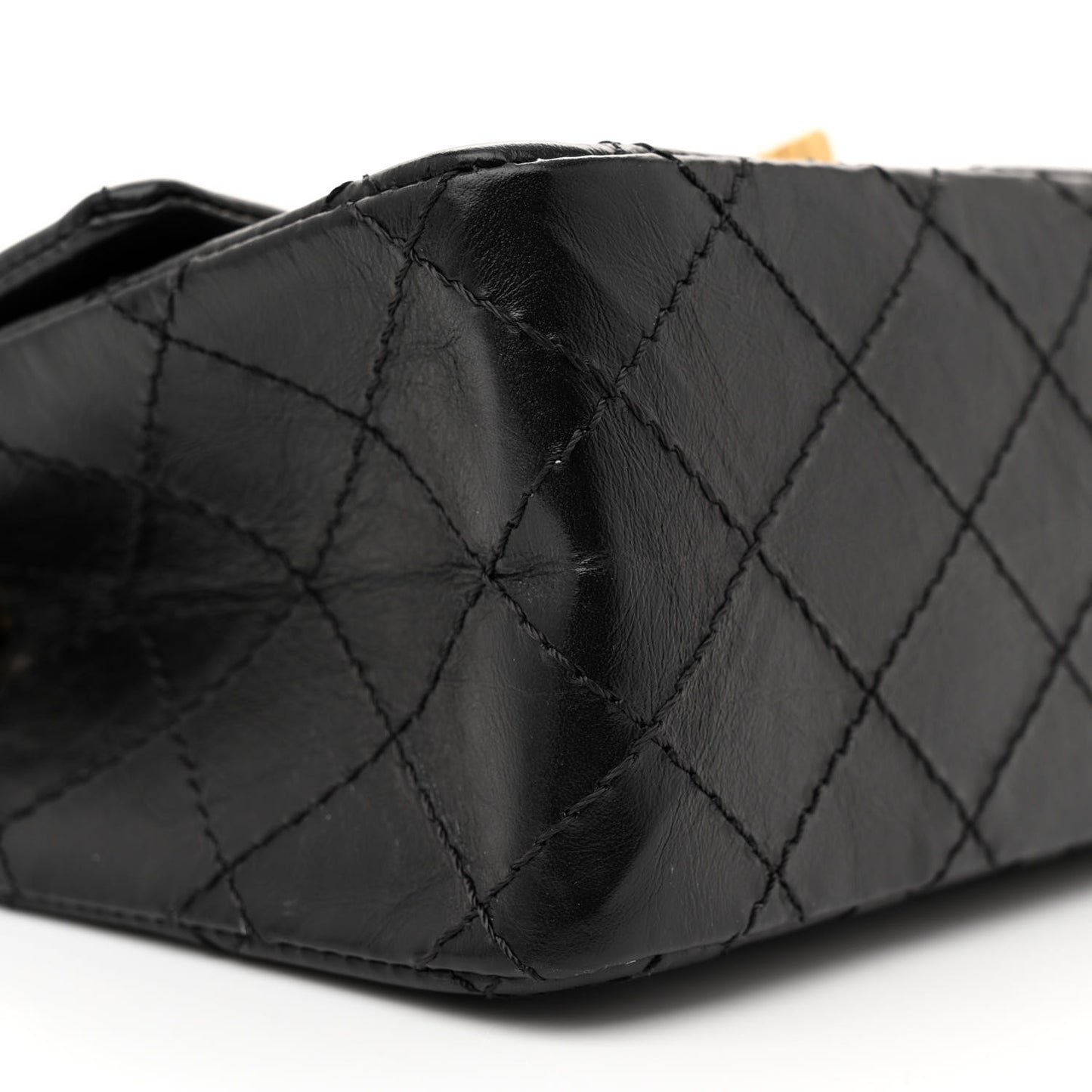 Aged Calfskin Quilted 2.55 Reissue Mini Flap Black
