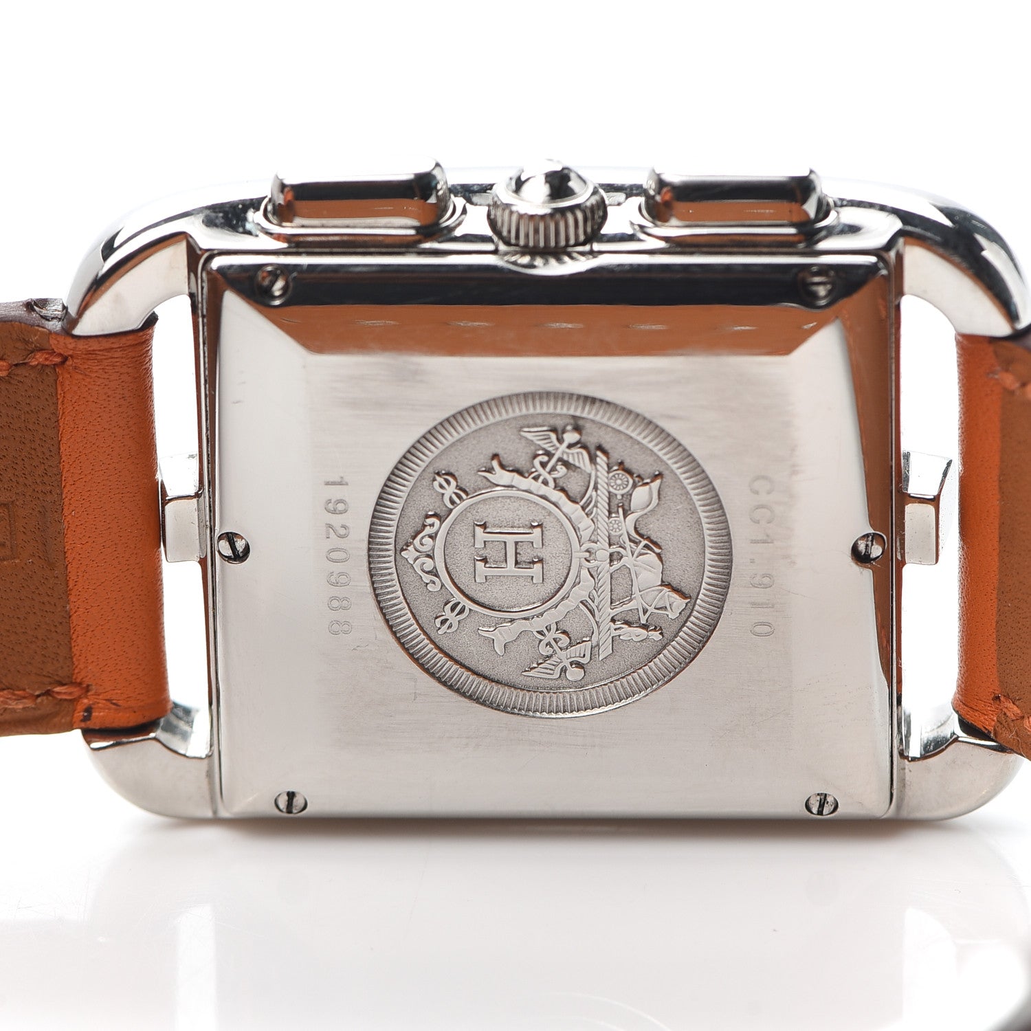 Hermes Stainless Steel Swift 31mm Cape Cod Double Tour Chrono Quartz Watch Orange 4 of 5