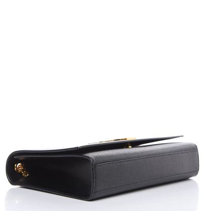 Saint Laurent Grain De Poudre Medium Classic Monogram Kate Satchel Black 4 of 14