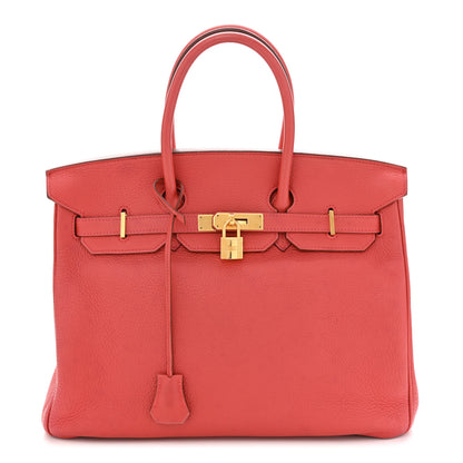 Hermes Taurillon Clemence BIRKIN 35 Bougainvillea 1 of 16