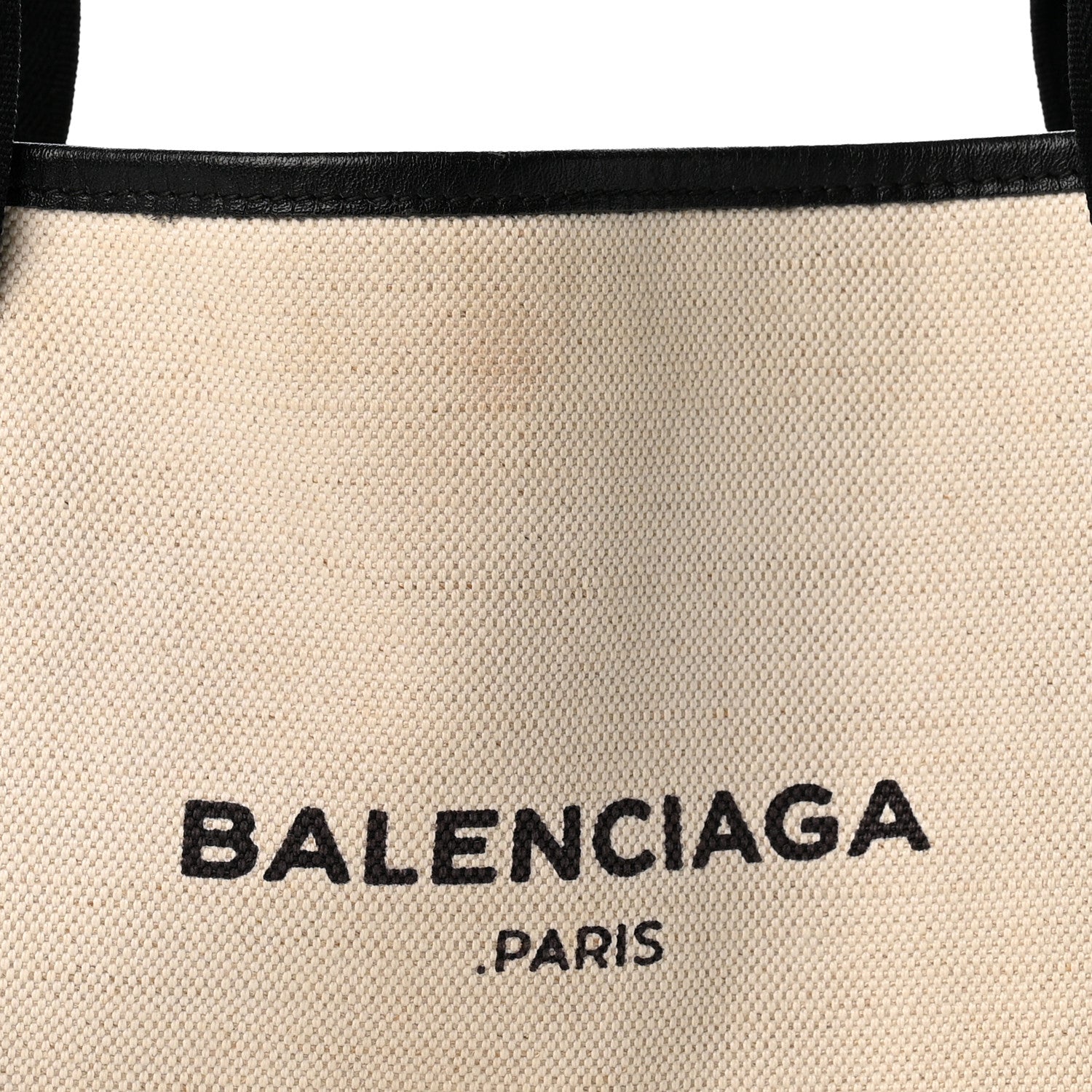Balenciaga Cotton Canvas Satin Calfskin S Navy Cabas Natural Black 9 of 14