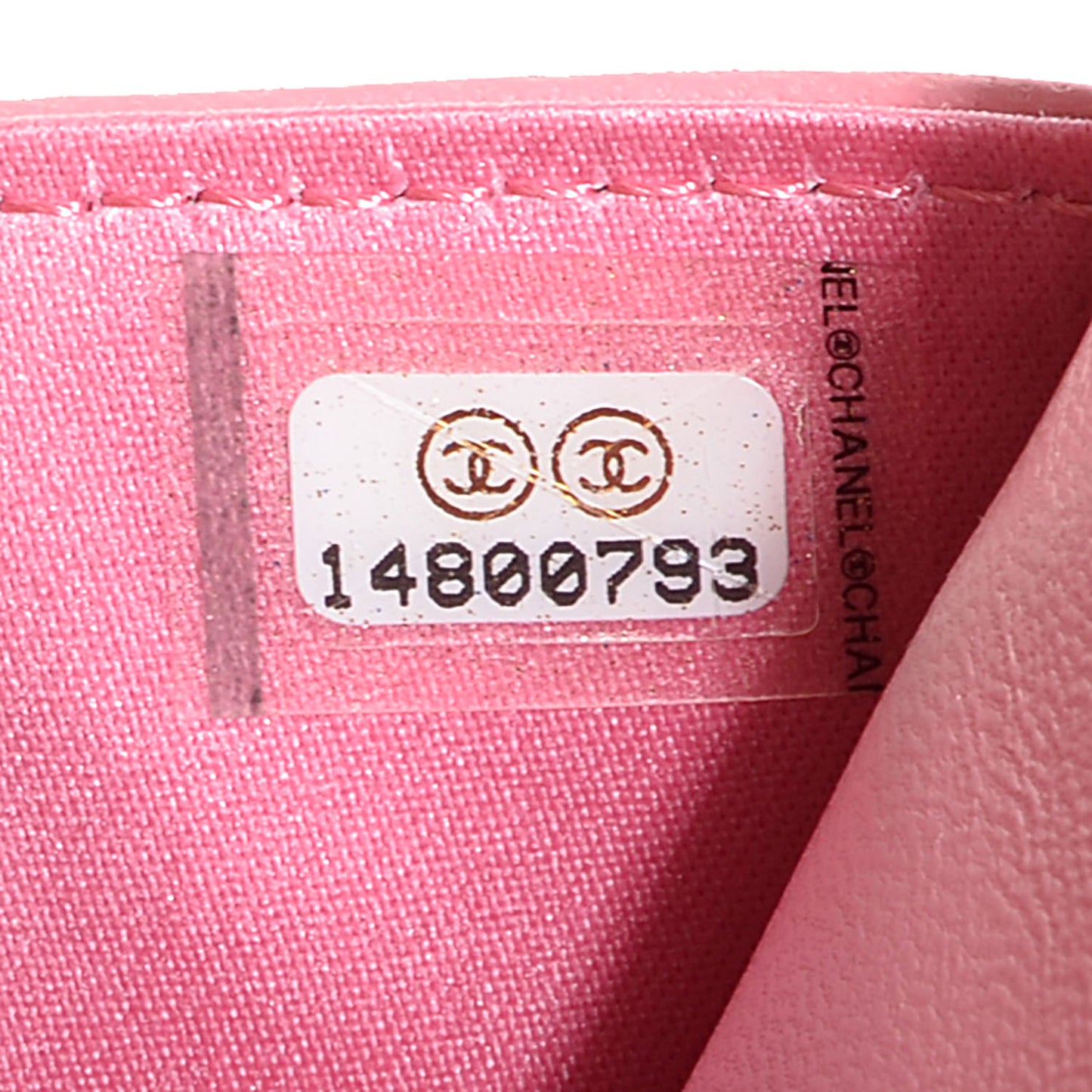 Lambskin Camellia Wallet on Chain WOC Pink