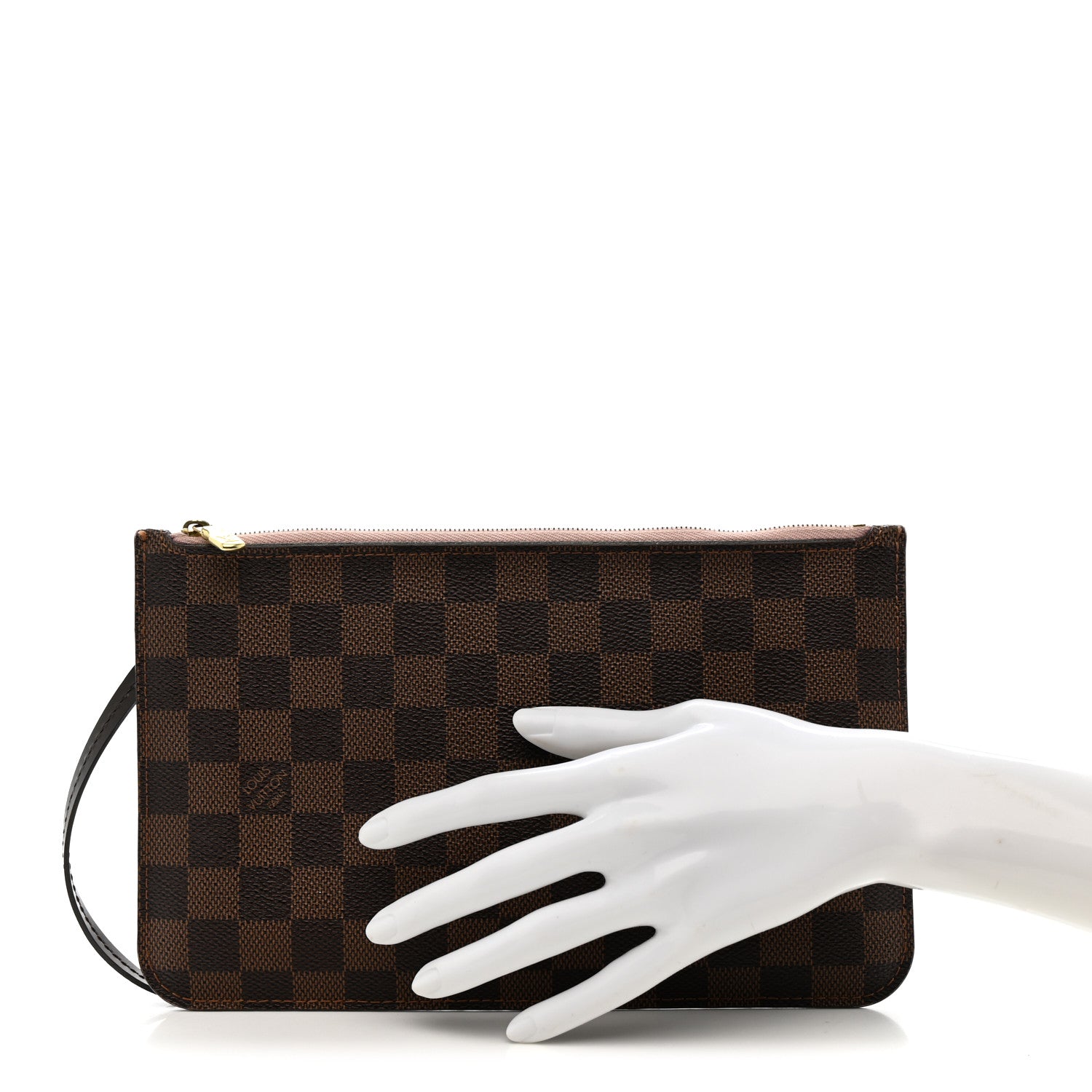 Louis Vuitton Damier Ebene Neverfull MM GM Pochette Rose Ballerine 2 of 11