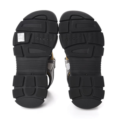 Gucci X SEGA Nappa Mesh Mens Aguru Sandals 9 Loess Black 6 of 12