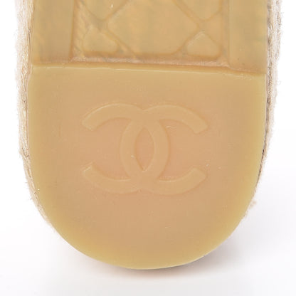 Chanel Lambskin CC Espadrilles 36 Beige Black 9 of 12