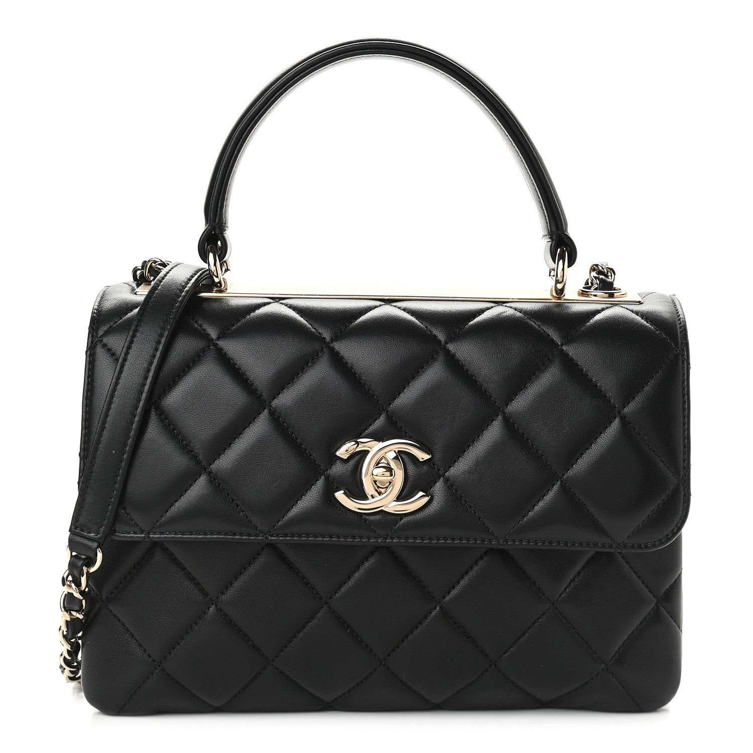 Chanel Lambskin Quilted Small Trendy CC Dual Handle Flap Bag Black 1 of 9