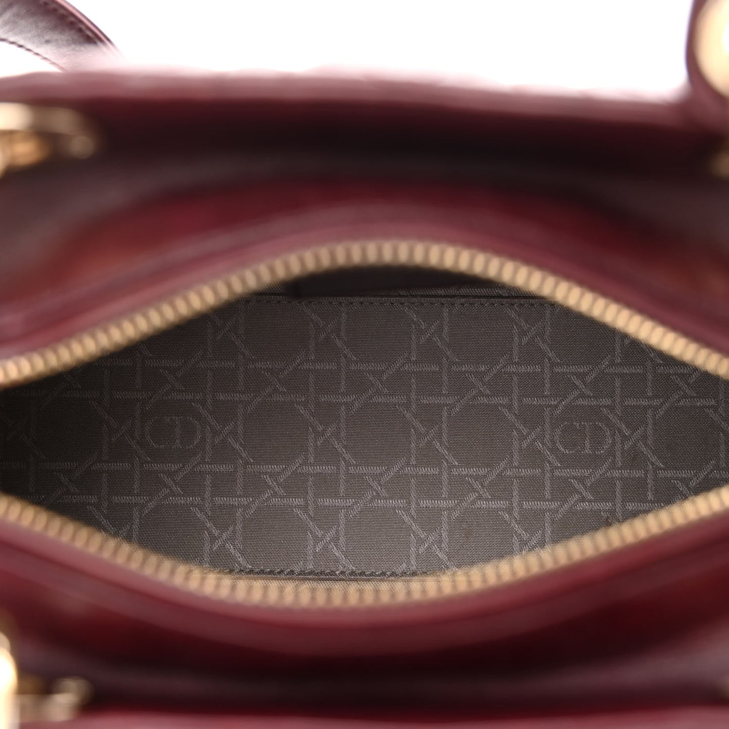 Lambskin Cannage Medium Lady Dior Burgundy