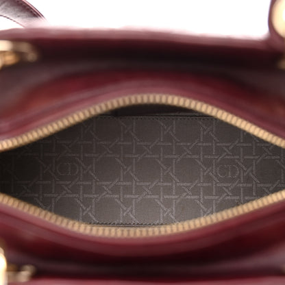 Christian Dior Lambskin Cannage Medium Lady Dior Burgundy 4 of 10