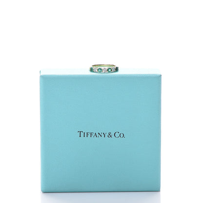 Tiffany 18K Yellow Gold Emerald Diamond Band Ring 4.75 7 of 7