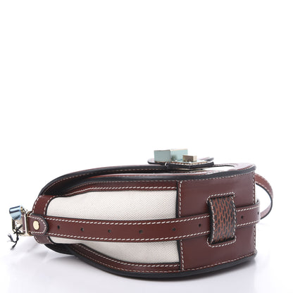 Proenza Schouler Canvas Snakeskin PS11 Small Saddle Bag Ecru Russet 4 of 9