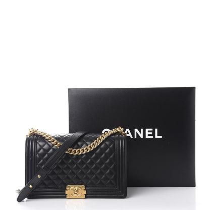 Chanel Lambskin Quilted New Medium Boy Flap Black 10 of 10