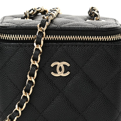 Chanel Caviar Quilted Mini Vanity Case With Chain Black 15 of 23