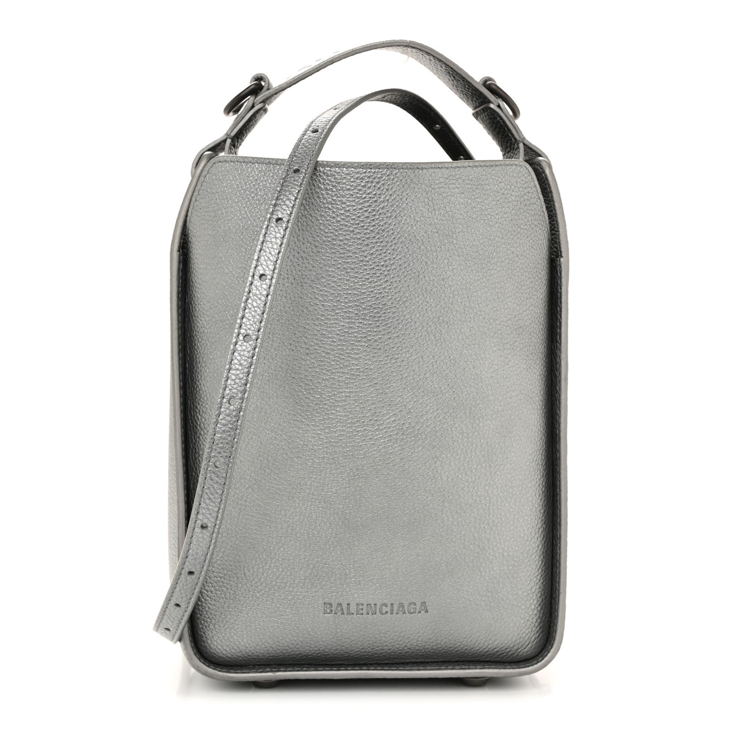 Metallic Calfskin XS Tool 2.0 North-South Tote Silver