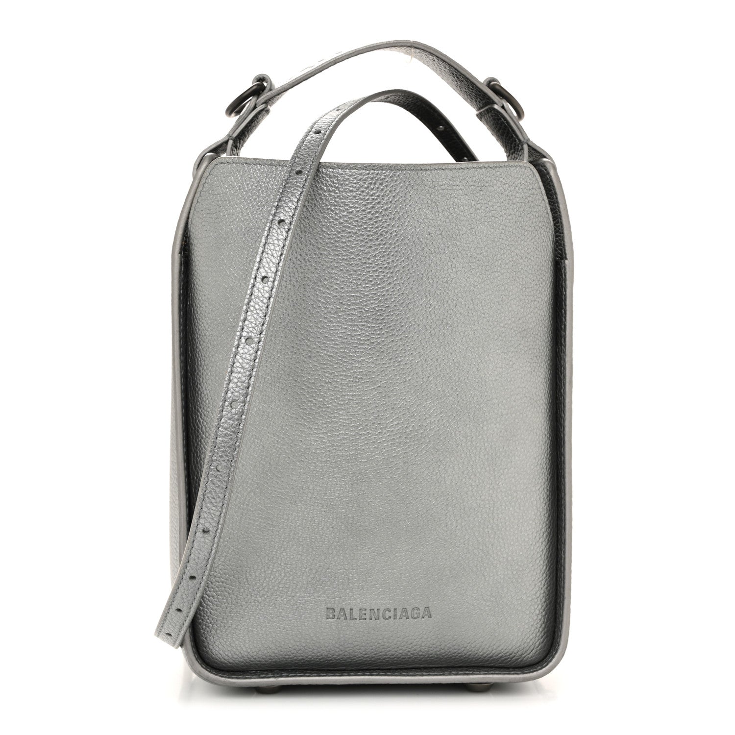 Balenciaga Metallic Calfskin XS Tool 2.0 North-South Tote Silver 1 of 14